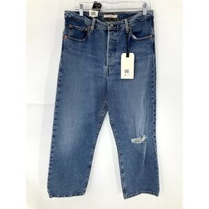 Levi's Premium Jeans Women Ribcage‎ Straight Ankle 32x27 Buttonfly Denim